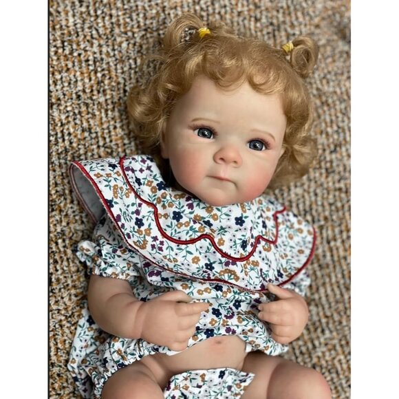 🆕18 Inch Full Vinyl Body Reborn Baby Dolls Girl Newborn Doll Blonde Hair - Picture 4 of 8